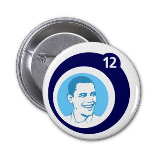 barack obama 2012. blue bubbles. pinback button