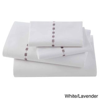Ombre Box Embroidered Egyptian Cotton Collection 300 Thread Count Sheet Sets or Pillowcases Separates Sheets