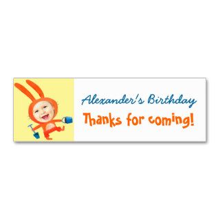 kids photo beach bunny thank you for coming business card template