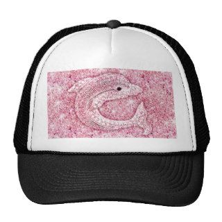Cute dolphin, glitter pink photo print trucker hat