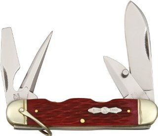 Rough Rider Knives 573 Camp Knife with Red Jigged Bone Handles  Hunting Knives  Sports & Outdoors