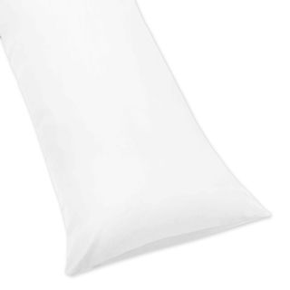 Sweet Jojo Designs 100 percent Cotton White Full Length Double Zippered 200 Thread Count Body Pillow Cover Sweet Jojo Designs Pillowcases & Shams