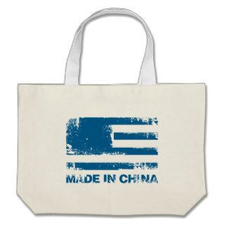America Made in China   Blue Canvas Bag