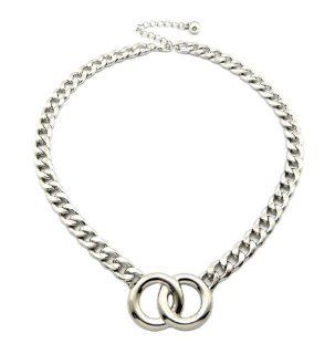 New Celebrity Style CONNECTED RING Piece 16" Link Chain Fashion Necklace N1916R Pendant Necklaces Jewelry