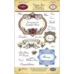 Justrite Stampers Clear Stamp Sets Vintage Rose Medallions Just Rite Clear & Cling Stamps