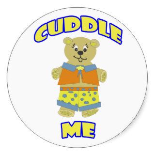 Cuddle me Teddy Bear cartoon stickers