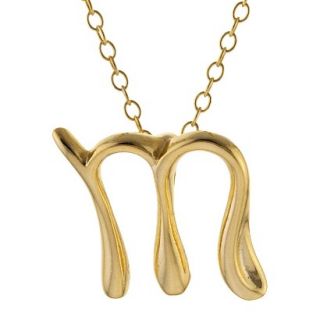 Womens Gold Plated Letter M Pendant   Gold (18)
