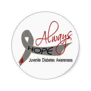 Always Hope Juvenile Diabetes Round Stickers
