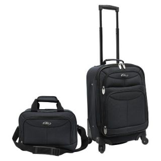 U.S. Traveler 2 Piece Carry On Spinner Luggage Set (Charcoal)