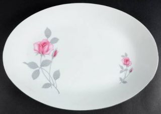Seyei Enchantment 14 Oval Serving Platter, Fine China Dinnerware   Pink Roses,G