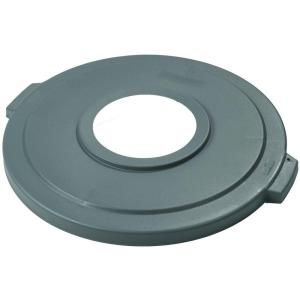 Carlisle Gray Lid for 20 gal. Bronco Recycling Can with Hole 341021REC23