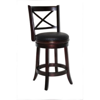 Boraam Georgia 24 Swivel Bar Stool with Cushion 48624 Finish Cappuccino