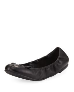 Womens Leather Mouse Scrunch Flat, Black   MARC by Marc Jacobs