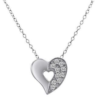 0.10 CT.T.W. Round Cut Diamonds Heart Pendant in Sterling Silver (18 I J I2 I3)