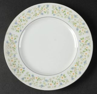 Wilshire House Country Gardens Salad Plate, Fine China Dinnerware   Blue,Yellow&