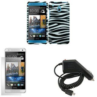 iFase Brand HTC One Mini M4 Combo Black/White Zebra Protective Case Faceplate Cover + LCD Screen Protector + Rapid Car Charger for HTC One Mini M4 Cell Phones & Accessories