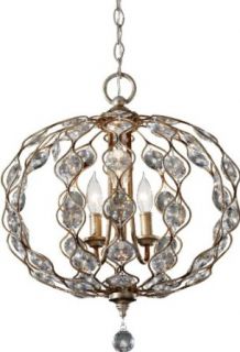 Murray Feiss F2741/3BUS Leila 3 Light Pendant, Burnished Silver   Chandeliers  