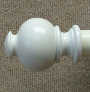 Button Wood Finial in White finish for a 1 3/8" dowel rod   2/pack   Window Treatment Finials