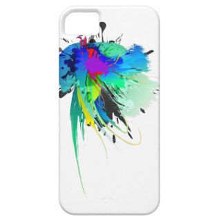 Abstract Peacock Paint Splatters iPhone 5 Covers