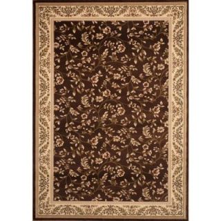 World Rug Gallery Manor House Brown/Floral 7 ft. 10 in. x 10 ft. 2 in. Area Rug 7861
