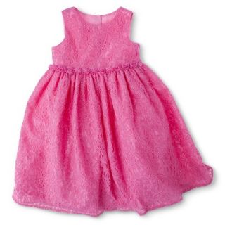 Cherokee Infant Toddler Girls Sleeveless Lace Empire Dress   Fuchsia 4T