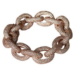 Rose Gold Cubic Zirconia Pav� Link Bracelet   9