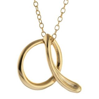 Womens Gold Plated Letter A Pendant   Gold (18)