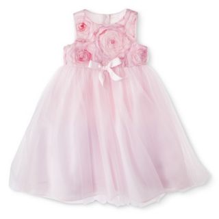 Cherokee Infant Toddler Girls Sleeveless Rosette Empire Dress   Dazzle Pink 3T