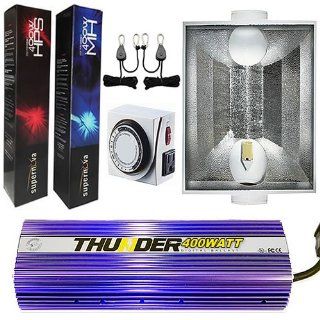 THUNDER (TM) 400 Watt Light Digital Dimmable HPS MH Grow Light System for Plants with Sunmax 6 Inch White Air Coolable Reflector   5 Years Manufacturer Warranty  Plant Growing Light Fixtures  Patio, Lawn & Garden