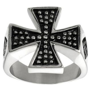 Daxx Mens Stainless Steel Pattee Cross Ring   Black 11
