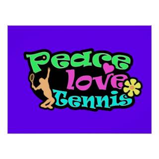 Peace, Love, Tennis; Retro Print