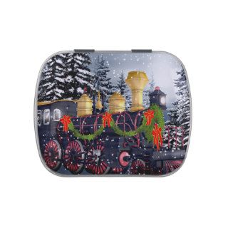 Christmas train jelly belly tins