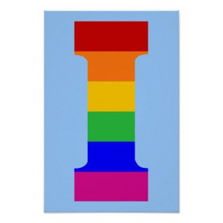 Rainbow Letter I Posters