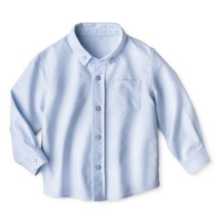 Cherokee Toddler Boys School Uniform Long Sleeve Oxford Shirt   Powder Blue 2T