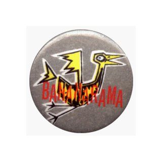 Bananarama   Flying Weird Bird Logo on Grey   1" Round   AUTHENTIC 1990's Button / Pin Clothing