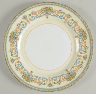 John Aynsley Henley (Scalloped,Yellow Trim) Dinner Plate, Fine China Dinnerware