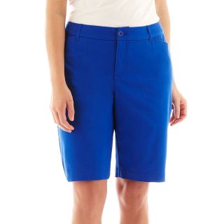 St. Johns Bay St. John s Bay Secretly Slender Bermuda Shorts   Tall, Blue,