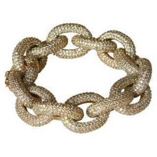 Cubic Zirconia Pav� Link Bracelet   Gold 9