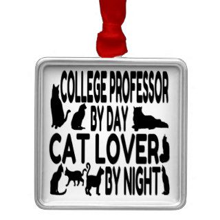 Cat Lover College Professor Christmas Tree Ornaments