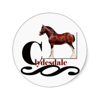 Clydesdale Horse Round Sticker