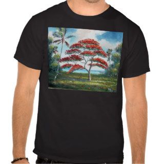 Royal Poinciana and Palm Tree T Shirts
