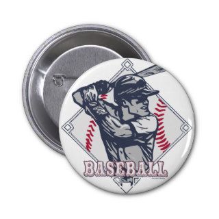 Vintage Baseball Batter Diamond Design Pin