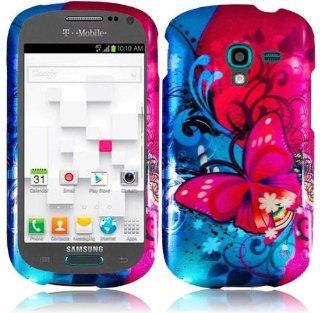 Samsung T599 Galaxy Exhibit ( Metro PCS , T Mobile ) Phone Case Accessory Pretty Butterflies Hard Snap On Cover with Free Gift Aplus Pouch Cell Phones & Accessories