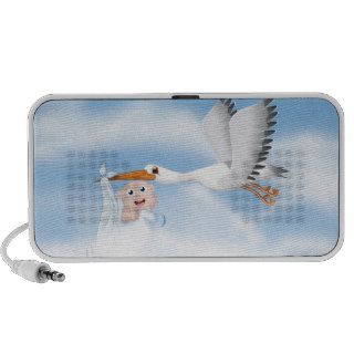 Stork carrying new born Baby Travel Speaker