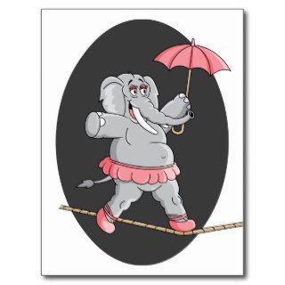 Elephant Tightrope Walker Post Card