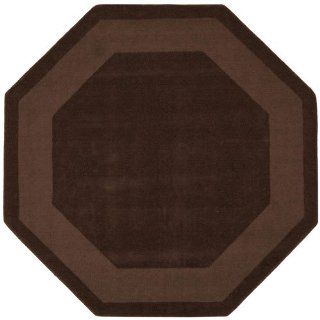 Transitions Chocolate Border Rug Rug Size Octagon 6'   Area Rugs