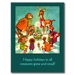 All Creatures Great and Small Holiday Cards Postcard