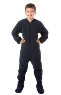 Big Feet Pjs Junior Navy (602) Fleece Footed Pajamas Clothing