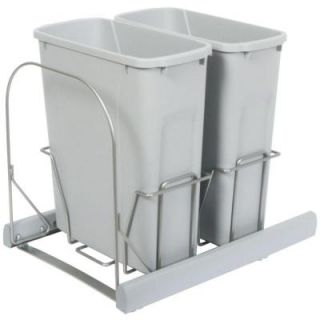Knape & Vogt 17.56 in. x 14.75 in. x 23.13 in. In Cabinet Pull Out Bottom Mount Soft Close Trash Can BSC15 2 20PT