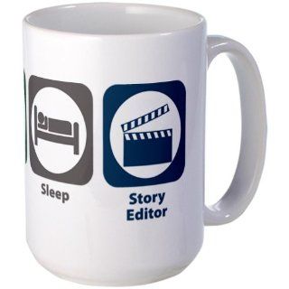  Eat Sleep Story Editor Large Mug Large Mug   Standard Kitchen & Dining